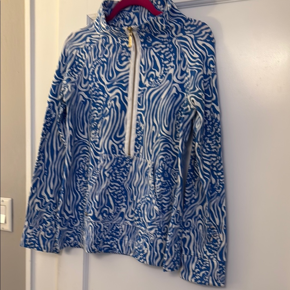 Lilly Pulitzer Blue and White Patterned Jacket